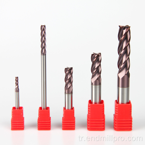 Katı Karbür 4Flutes Kare End Mill CNC Araçları